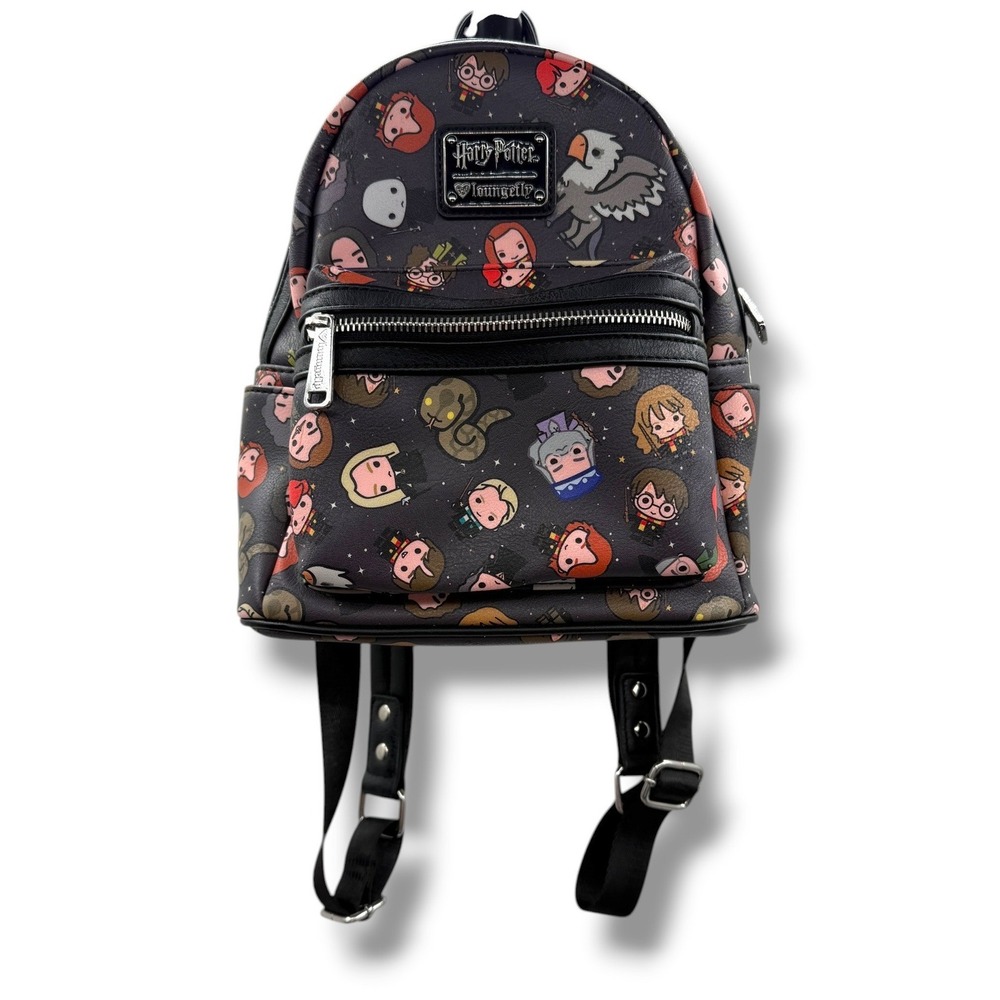 Loungefly Harry‎ Potter Mini Backpack Black Chibi Characters Hogwarts Bag